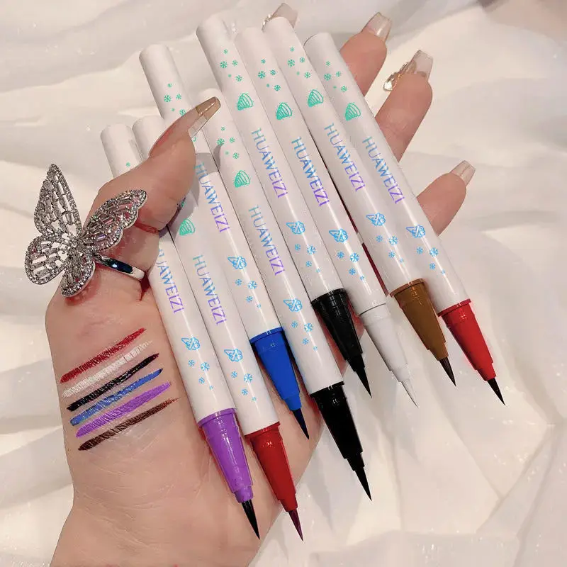 

6 Colors Waterproof Long Lasting Sweatproof Eye Liner Pencil Quick-drying Eyeliner Liquid No Bloom Natural Eye Pen Cosmetic Tool