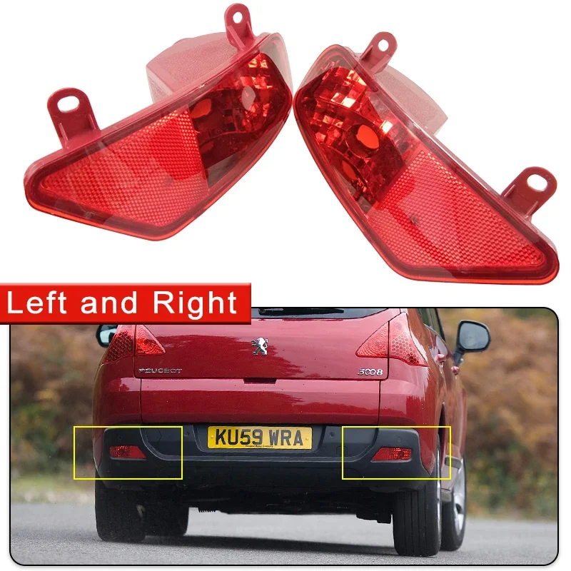 

Для Peugeot 3008 T84 T8 2009 ~ 2016 левый правый задний бампер рефлектор светильник задний противотуманный фонарь без лампы автомобильные аксессуары красные линзы
