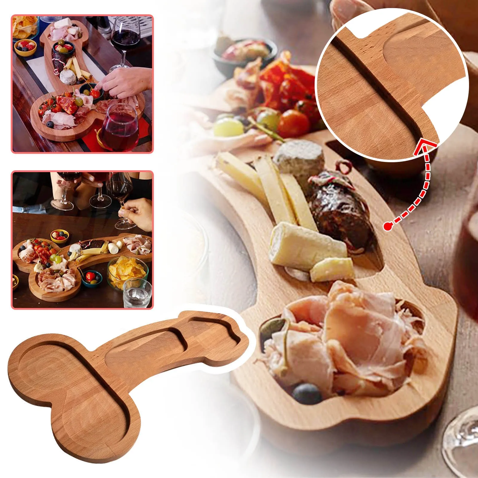 

Chopping Board Bamboo Cheese Board Set Meat Charcuterie Platter Serving Tray For Make Cheeses Appetizers Fruits Delicious Meats