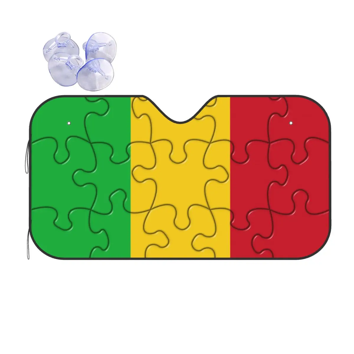 

Mali Flag Puzzles Windshield Sunshade Funny Car Front Windshield 76x140cm Sunshade Visor Solar Protect