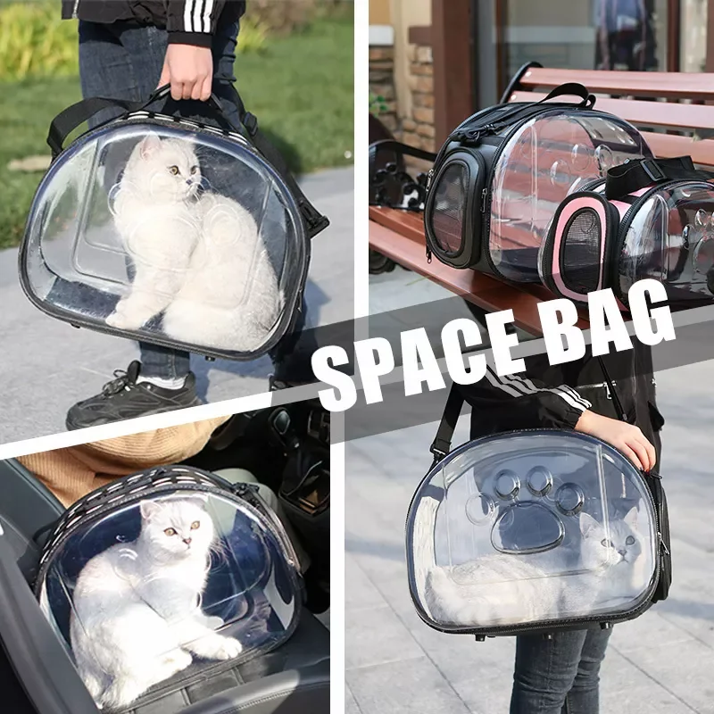 

2023 Pet Carrier Bag For cats dag Folding Cage Collapsible Crate Handbag Plastic Carrying Bags Pets Supplies Portable cat Carrie