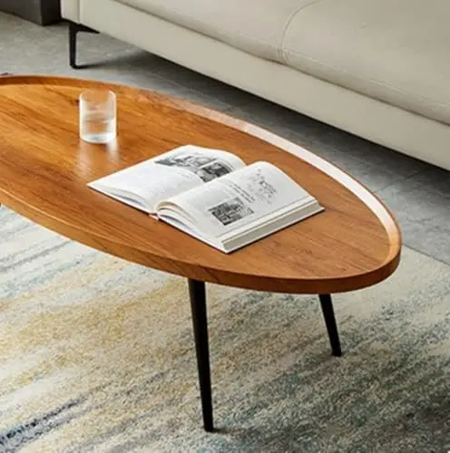 

Oval Coffee Table Rustic Coffee Table Mid-Century Modern Oval Sofa Table Nesting Tables Center Table for Living Room Bedroom Off