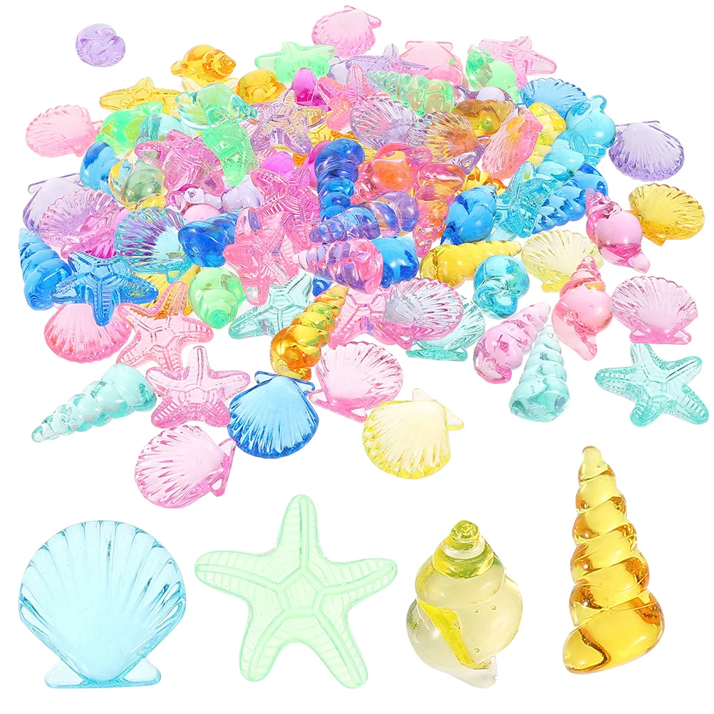 

1 Bag of Colorful Acrylic Ocean Seashell Toy Wear-resistant Pool Diving Toys Mini Seashell Plaything