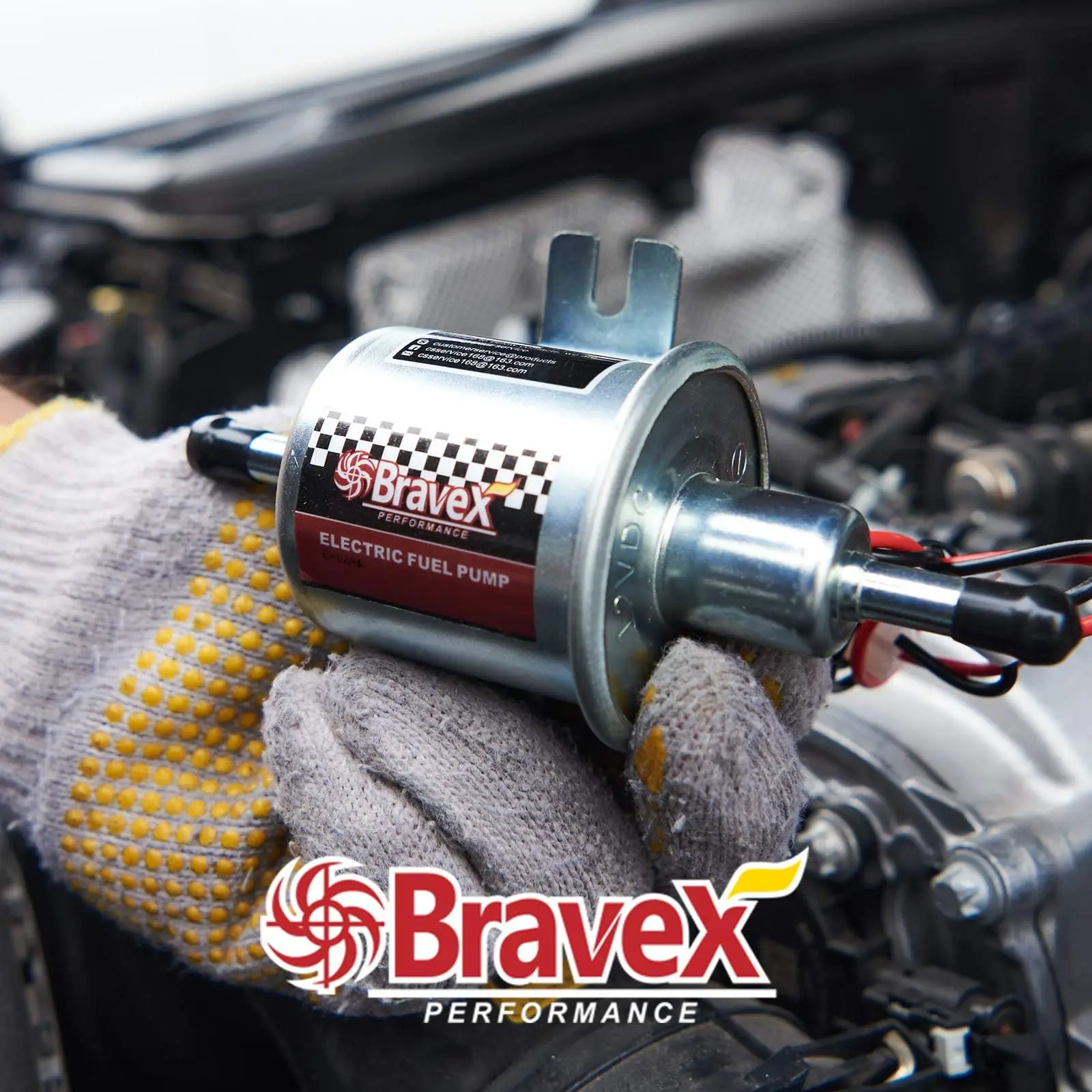 Фото Электрический топливный насос Bravex HEP-02A 12V, 2.5-4 PSI, универсальный, для бензина и дизеля, для автомобилей, мотоциклов, картов, автозапчасти и инструменты №4