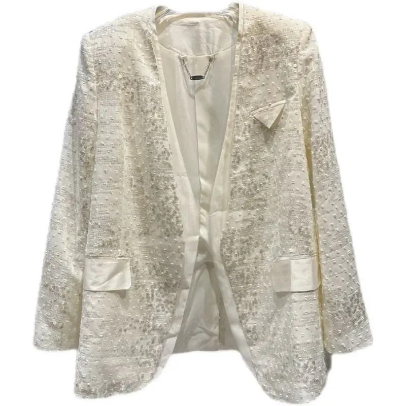 Элегантный Блейзер в европейском стиле с блестками для женщин Новинка