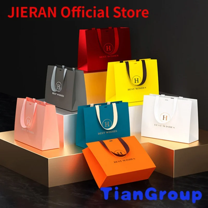 

JIALAN Wholesale Custom Printed Logo Luxury White Paper Bag Retail Boutique Shopping Gift Paper Bags With Your Own Logo