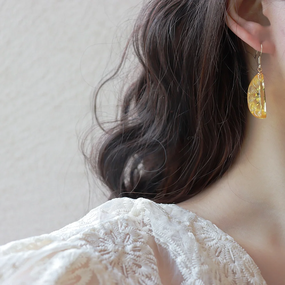 Youjuclub-оранжевые серьги с газировкой прозрачные летние сердечками для девочек