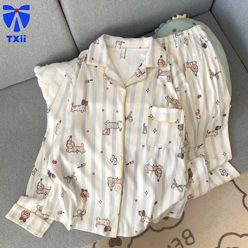 TXii немецкие бархатные пижамы женские осенне-зимние утолщенные милые клетчатые