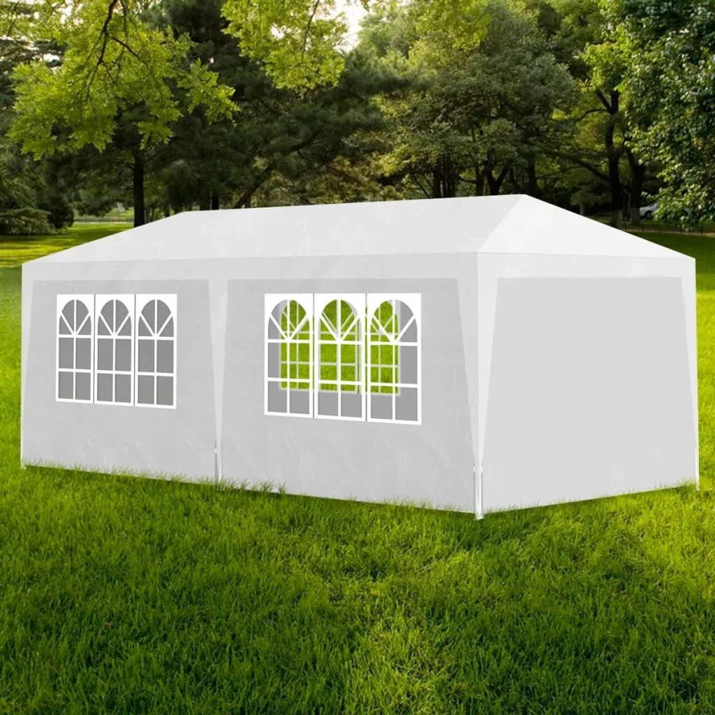 Party Tent, Polyester Garden Sunshade Awning, Garden Decoration White 3x6 m