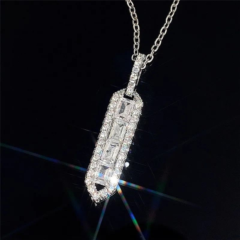 

2022 New Products Luxury Rectangle Necklace for Women Anniversary Gift Jewelry Wholesale X7474