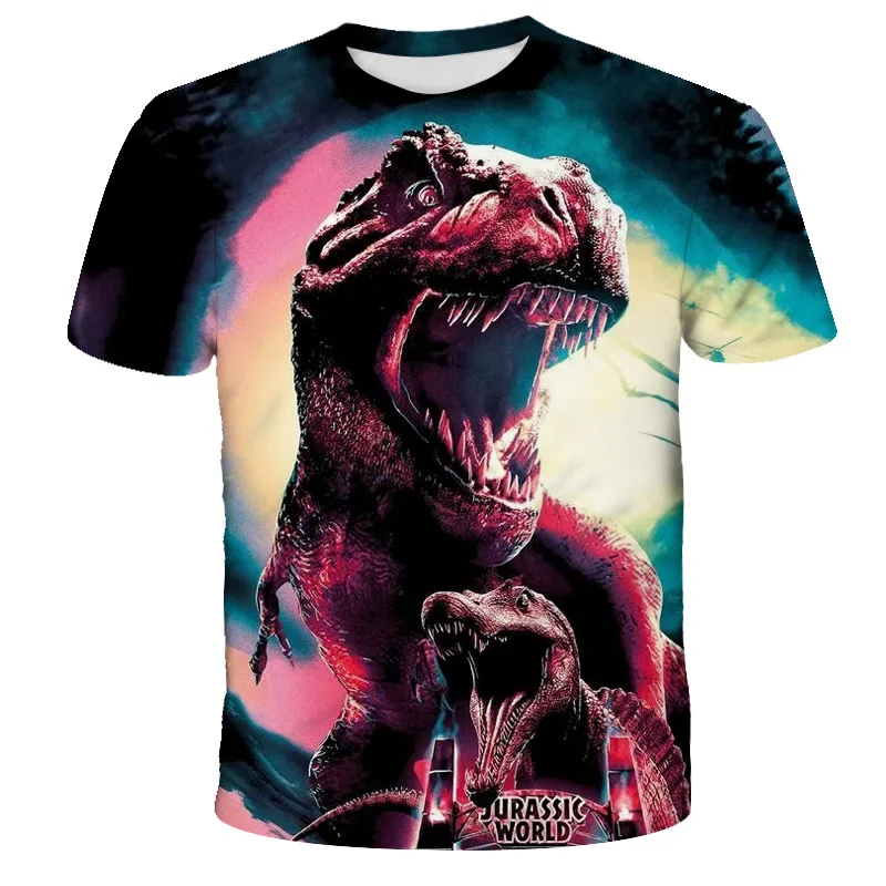 

Jurassic park Kids T-Shirt Dinosaur Cartoon Anime Summer Round Neck 4-14y Children's Short Sleeve Boys and Girls Sports Tops