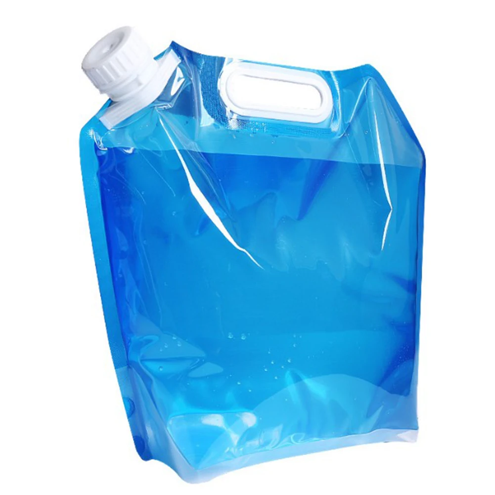 

5L Water Storage Bag Outdoor Hiking Survival Hydration Storage Equipment Tool Blue Food Grade PE 11.81 X 12.79 Inch/30 X 32.5cm