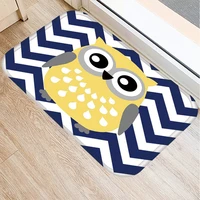 owl pattern bath kitchen entrance door mat coral velvet carpet doormat colorful indoor floor mats anti slip rug home decor 48032