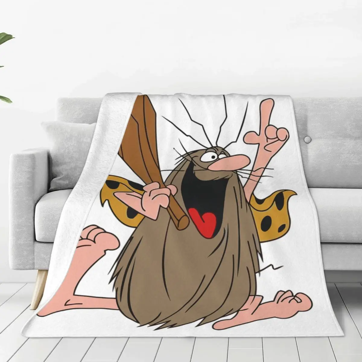

Hanna Barbera Graphic Captain Caveman Cavey 1980s Cartoon Velvet Throw Blankets Blanket for Bed Outdoor Thin Bedspread