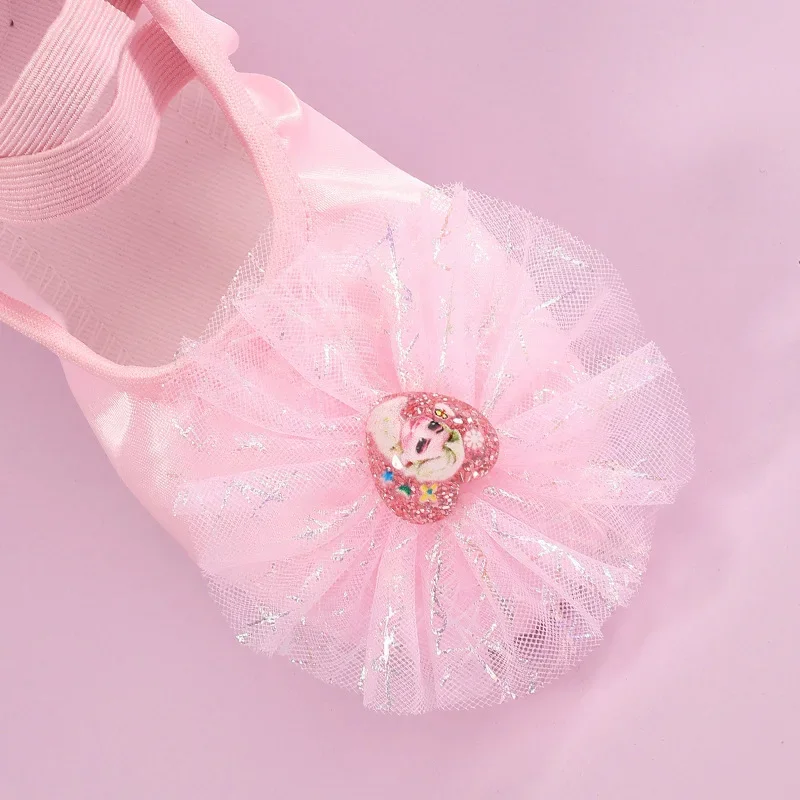 Балетные туфли для девочек мягкая подошва детские танцевальные Тапочки атласная