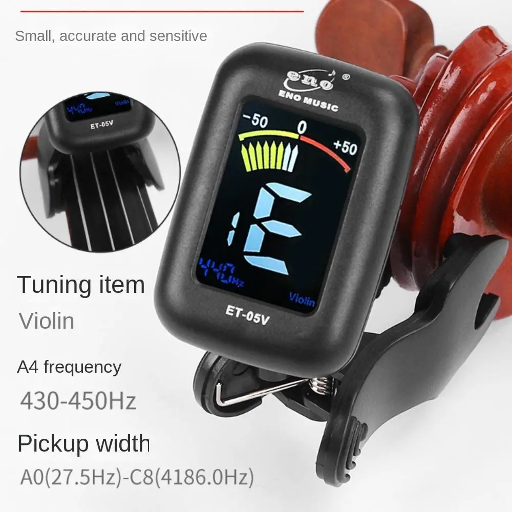 Струнный инструмент ET05V ENO Тюнер для скрипки Мини-цифровой тюнер с клипсой