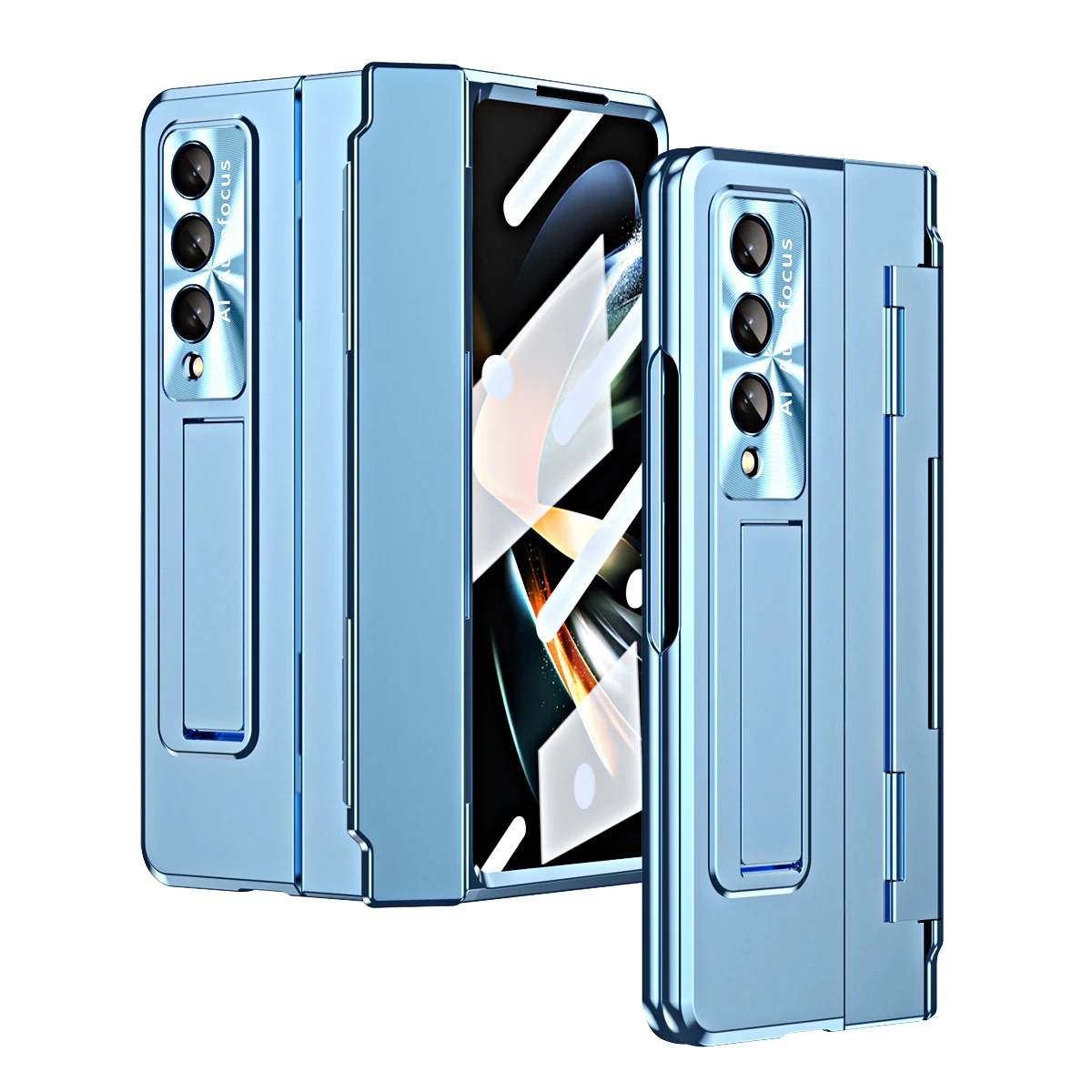 

For Samsung Z Fold 4 Full Protection Screen Glass Film Bag Case for Samsung Galaxy Z Fold 4 5G Zfold4 Kickstand Covers