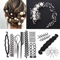 diy donut hair bun maker hair accessories for women hair styling braiding tools hairstyle braider twist hair clips hairpins