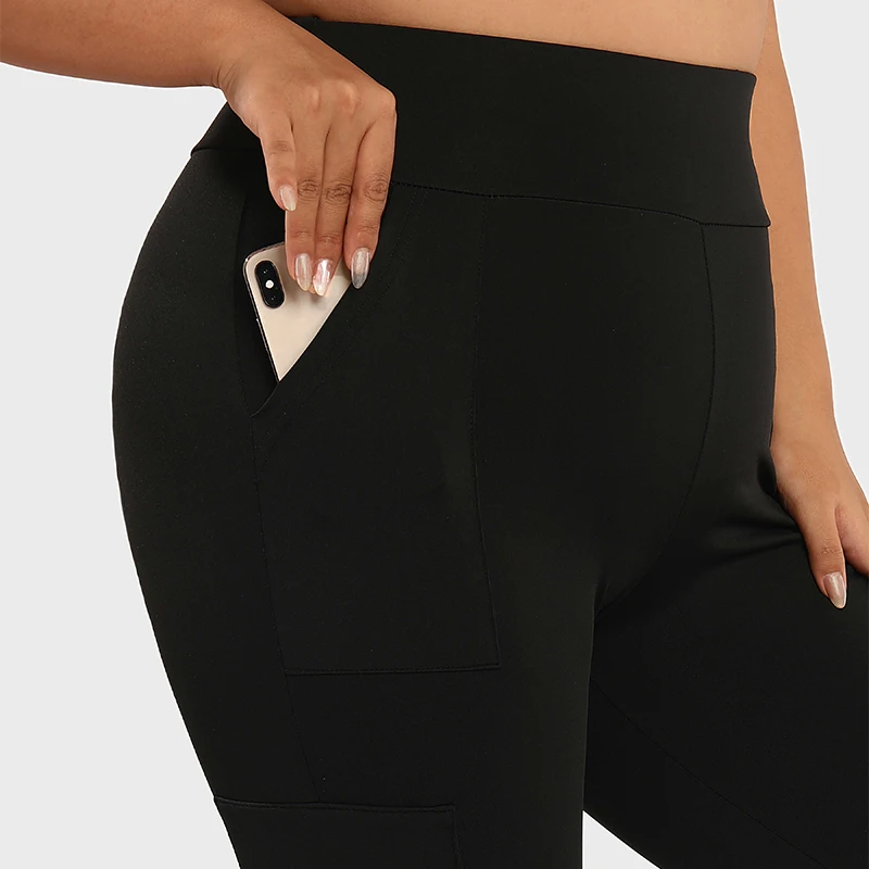 LUOYIYANG Plus Size Women's Leggings Push Up Sports Pocket Yoga Pants Gym Fitness Workout Black Clothing 2023 L-4XL