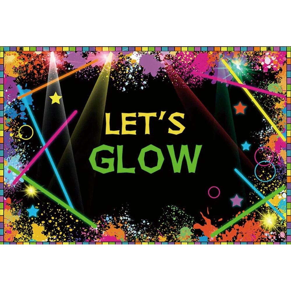 Баннер неоновая вечеринка. Lets glow. Lets glow. Lets glow. Lets glow.