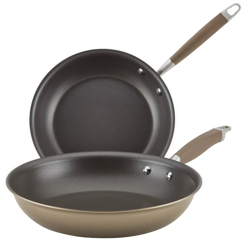 

Anolon Advanced Home Hard-Anodized Nonstick Frying Pan Set, 2-Piece, Bronze
