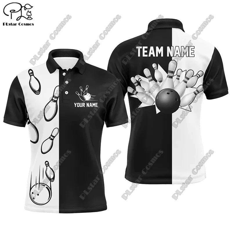 Новинка персонализированная рубашка-поло с 3d-рисунком боулинга футболка-поло