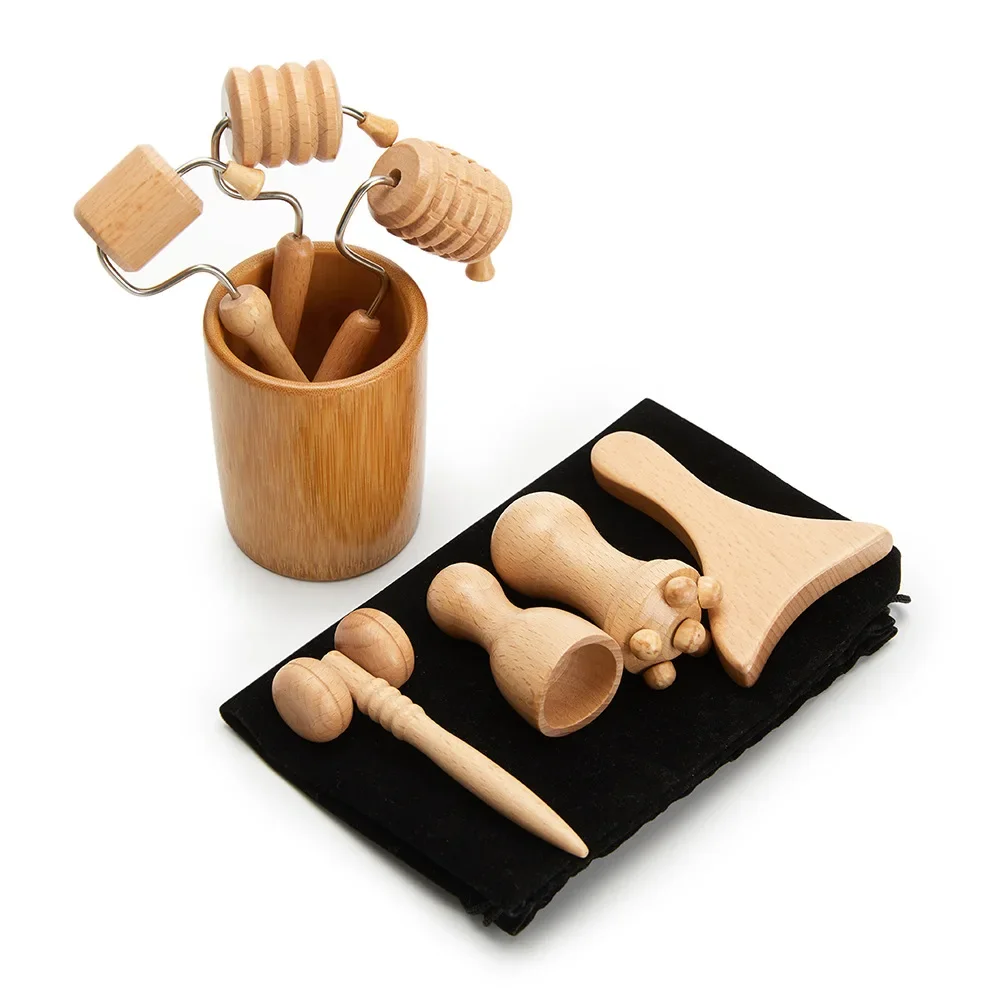 

Массажеры для лица Инструменты для лечения древесины, набор для массажа, подъемный массажер для лица, скребок для мадотерапии