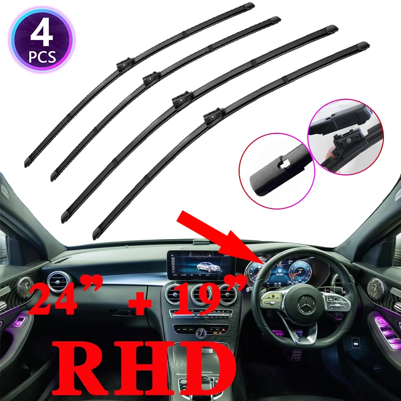 

Автомобильная щетка стеклоочистителя для Mercedes Benz CLA X117 2015 ~ 2019, автомобильные передние и задние щетки стеклоочистителя, набор автомобильных аксессуаров для лобового стекла