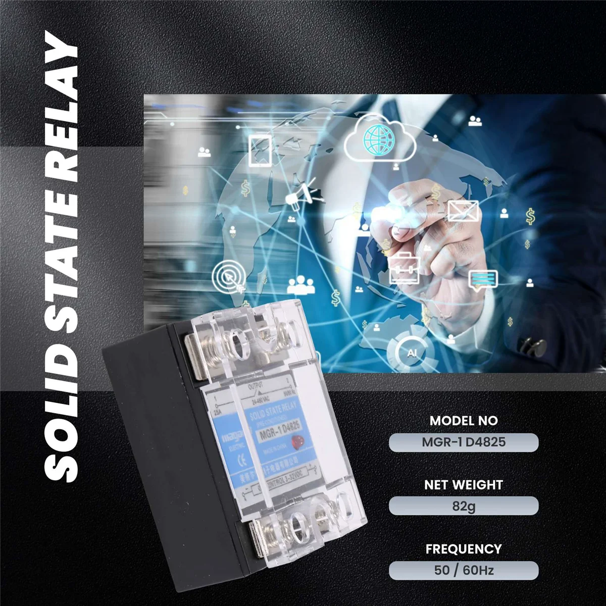 MGR-1 D4825 Однофазное твердотельное реле ССР 25А постоянного тока 3-32 В переменного