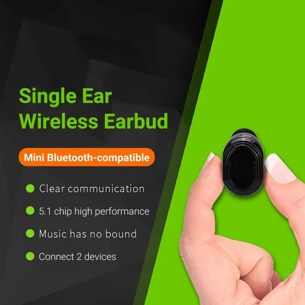 

Bluetooth-compatible Earphone Mini Invisible In-ear Ture Stereo Wireless Earbud for Music