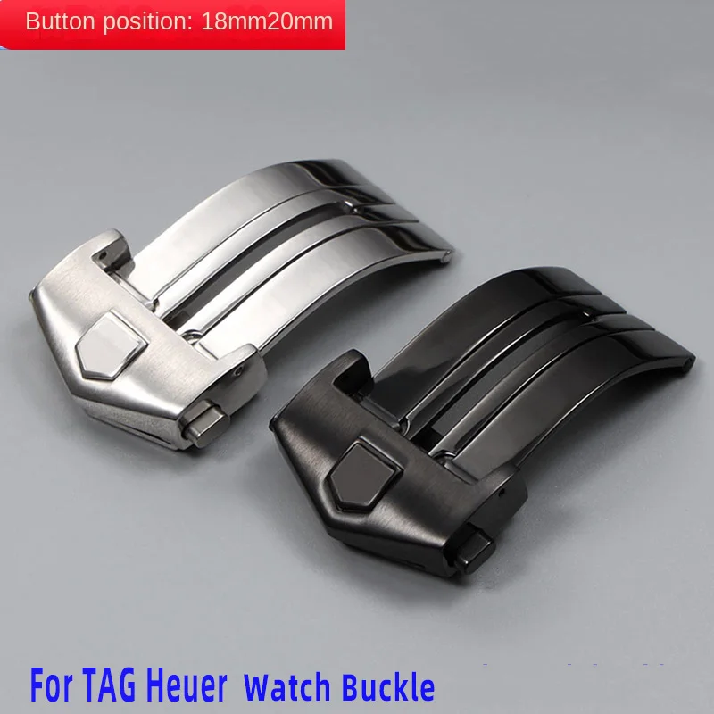 18 20mmSilver Black Color Stainless Steel Watch Band Buckle Deployment Clasp For TAG HEUER Rubber Leather Strap Belt buckle