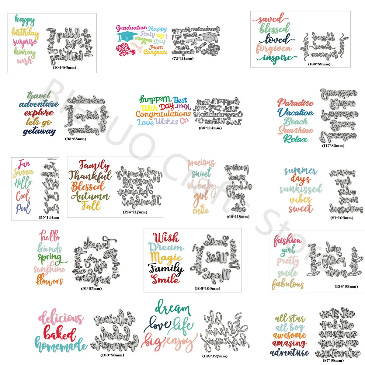 

Text Metal Cutting Dies for DIY Scrapbook Album Cards Diary Craftsmanship and Creativity Embossed Paper New Arrival 2022
