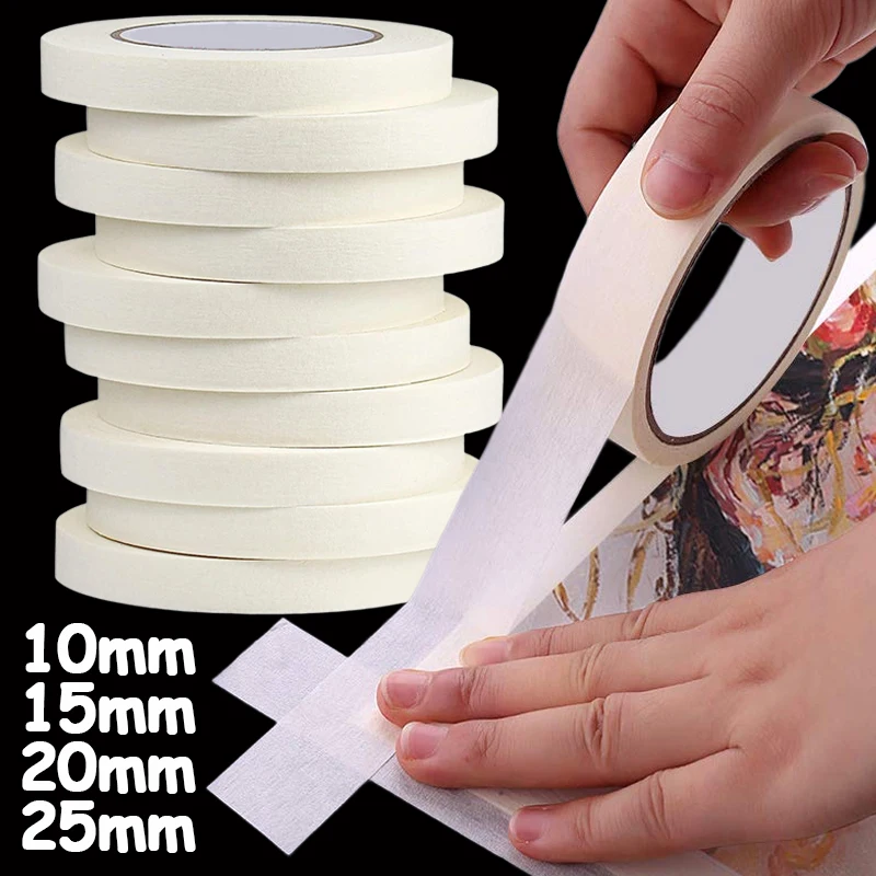 

10/15/20/25mm 20m Long Masking Tape Beige Color Tape for Car Spraying Car House Oil Painting Sketch Single Side Adhesive Tape