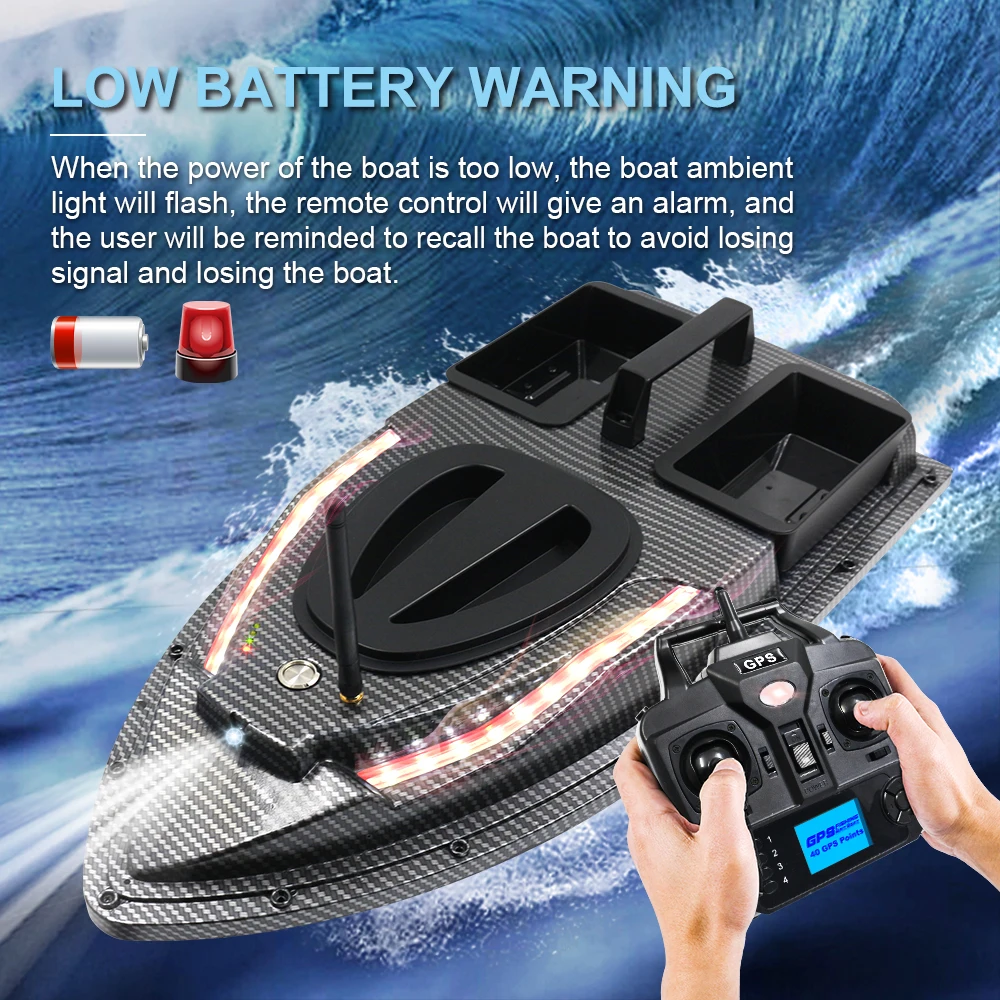 

V900 GPS RC Fish Bait Boat 1.5kg Load with 500M Remote Control Sea Fishing Bait Boat Automatic Cruise/Return/Route Control