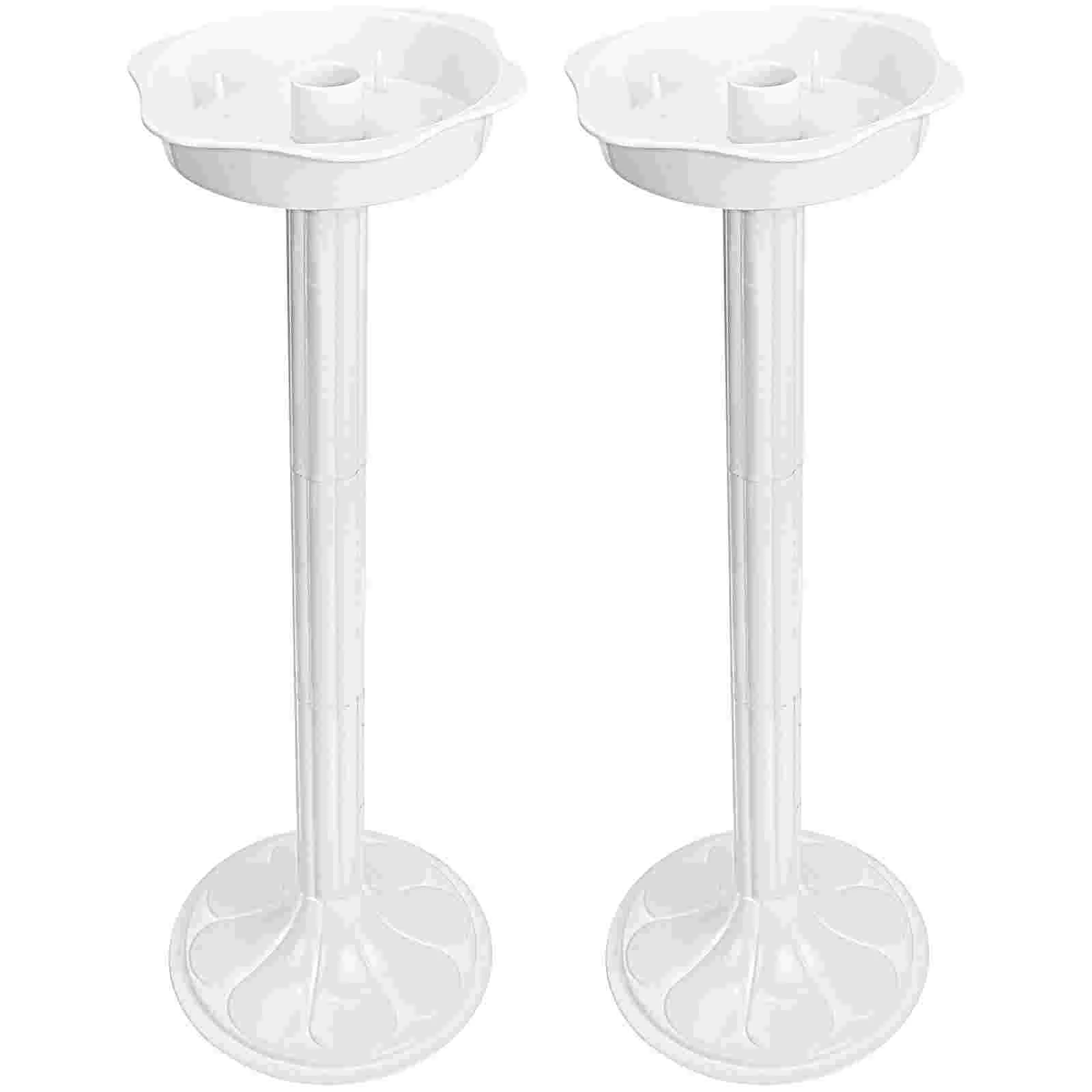 

2 Pcs Plastic Pots Outdoor Lu Yin Style Road Guiding Prop Props White Wedding Party Supply Flowerpot Holder Marriage column