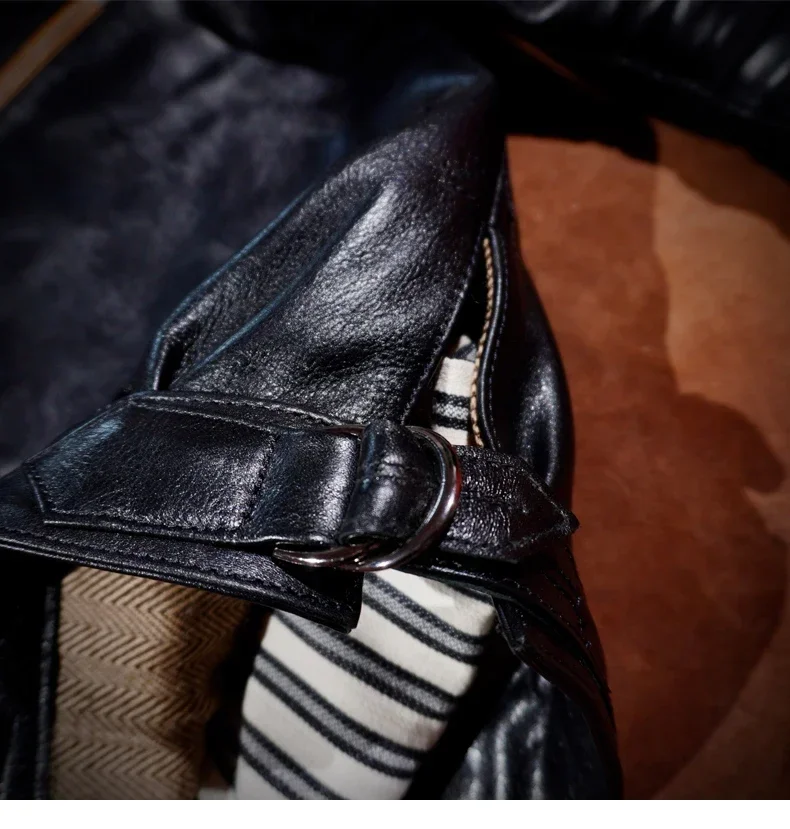 Классическое кожаное пальто Blunt Razor Hartmann Oil Wax растительного дубления для мужчин