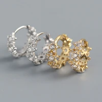 silver plated exquisite blossom star ring earrings are suitable for womens geometric hoop earrings jewelry korean wedding gifts