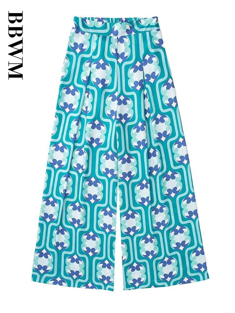 Женский комплект из 2 предметов Клетчатая блузка и прямые брюки повседневная