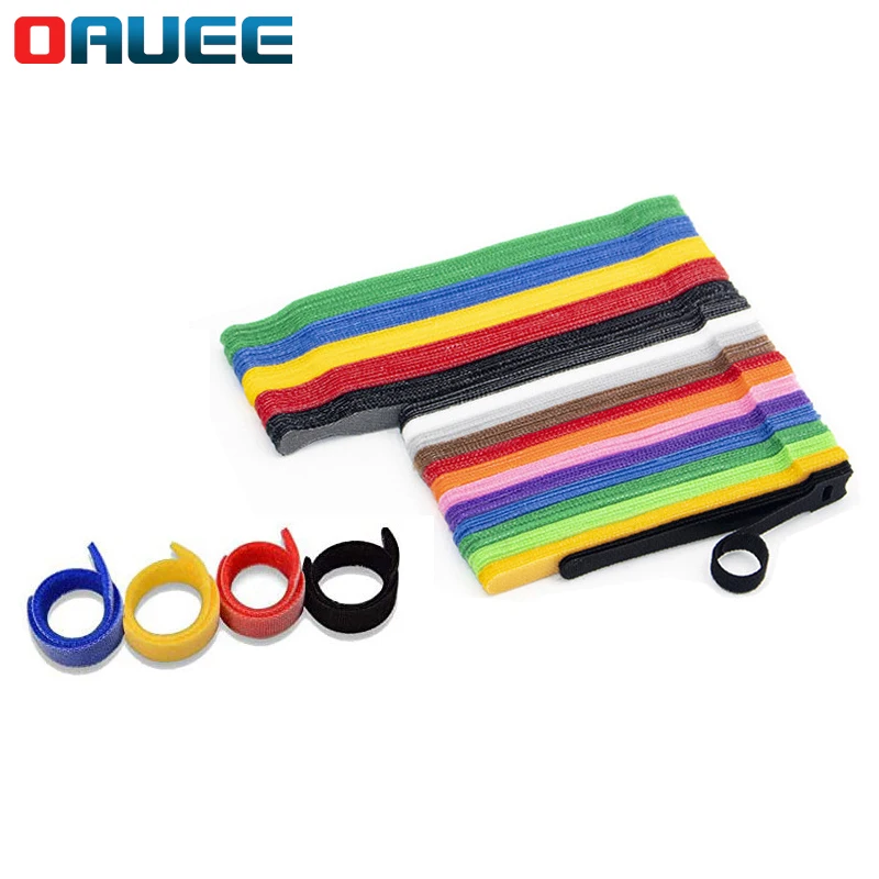 

50PCS Adhesive Loop Hook Nylon Hook and Loop Strap Cable Ties Reusable Wire Organizer Self Adhesive Clip Holder Ties Strap