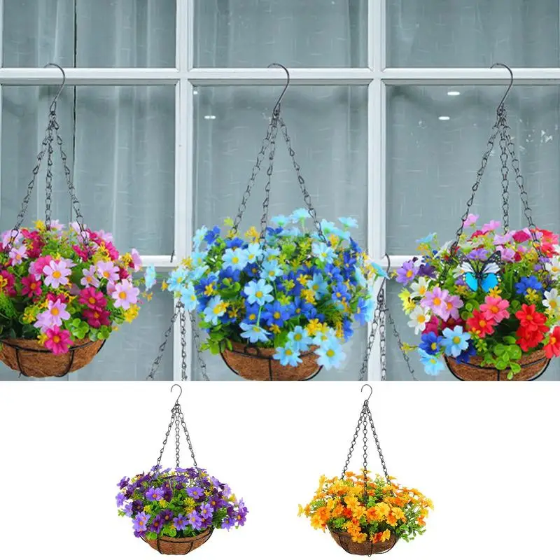 

Цветочная корзина, вешалка для растений, подвесные цветочные корзины, держатель для цветочного горшка, товары для украшения сада в помещении и на открытом воздухе
