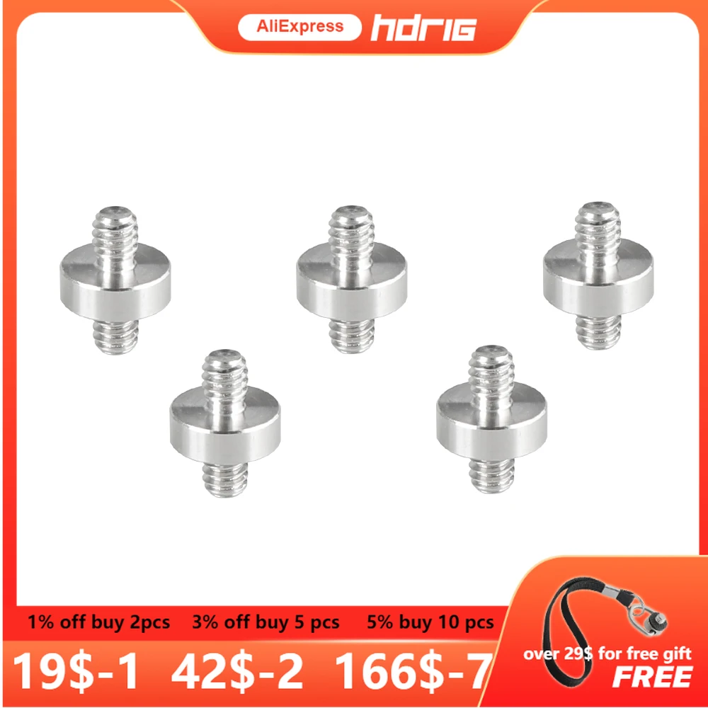 

HDRIG Stainless Steel 1/4"-20 Male to 1/4"-20 Male Thread Double-ended Screw Adapter (5 Pieces)