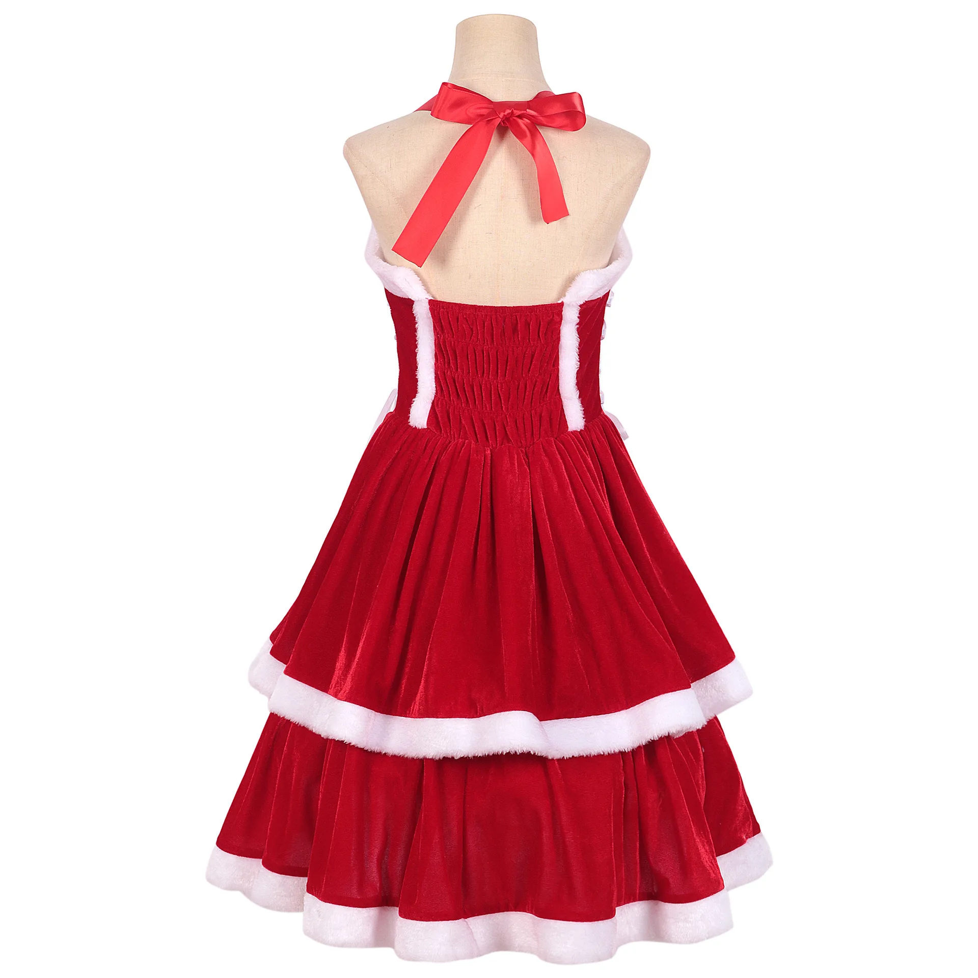 Осенне-зимнее милое рождественское красное платье-шаль женское плюшевое