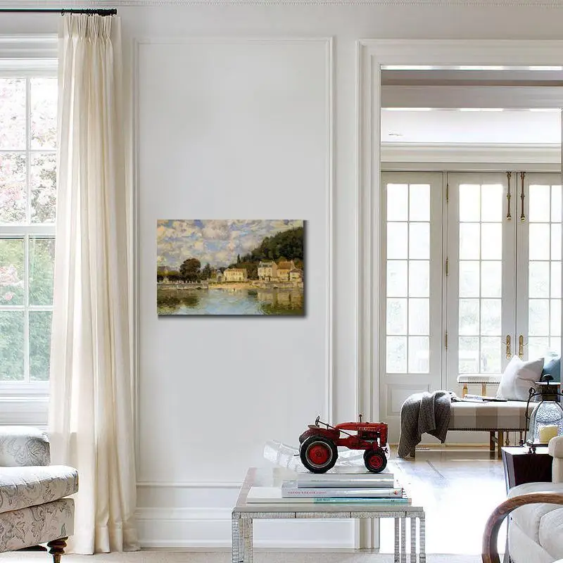 Красивый пейзаж холст искусство ручной работы декор для гостиной Saint-Mammes June Sunshine