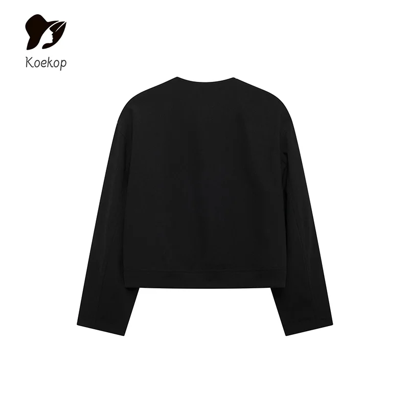 Женская модная однотонная летная куртка Koekop с карманами винтажная Повседневная