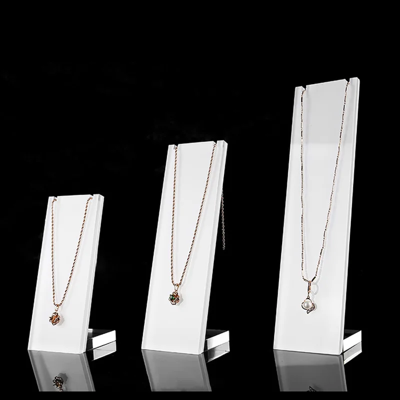 

White Crystal Acrylic Necklace Display Necklace Holder Case Necklace Stands Jewelry Display Case Jewellery Holders