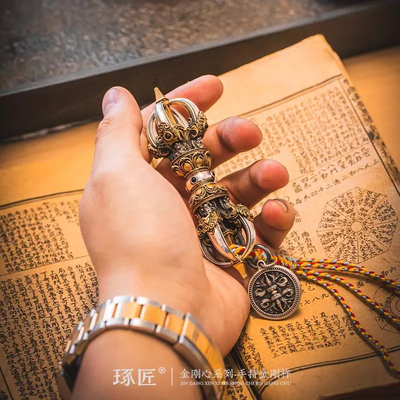 Фото Ручной пестик Vajra Chuang Demon, большой настольный маленький орнамент, тибетский пестик для карамы, часть ручки №2
