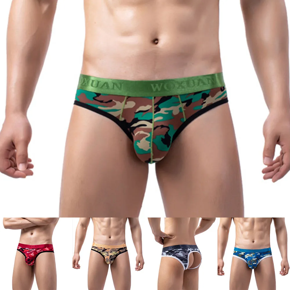 Трусы мужские с открытой спиной пикантное нижнее белье дышащие брифы