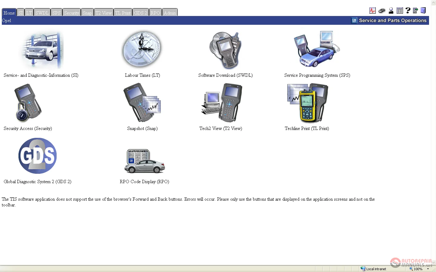 Универсальные двигатели (Opel) Global TIS + TIS2Web Tech2Win-IBM [2010] | Автомобили и мотоциклы
