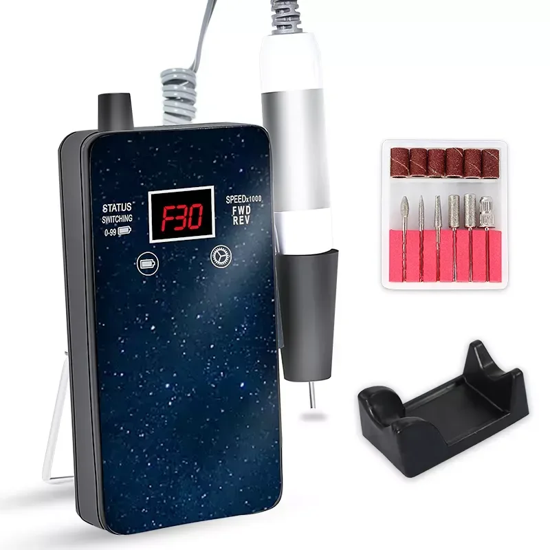 

NEW2023 Rechargeable Nail Drill Machine 30000RPM Manicure Machine Nail File Nail Art Tools Set for Nail Drill bits