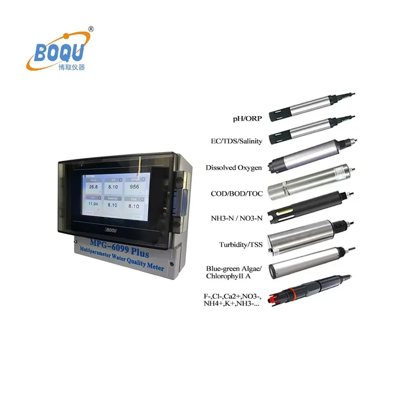 Фото Многопараметрический измеритель качества воды MAF IOT MPG-6099Plus с цифровым измерением pH, EC, DO, TSS, мутности, ХПК, аммиака, температуры и ионов №1